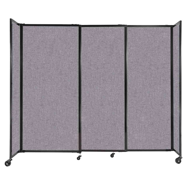 Versare StraightWall Sliding Portable Partition 7'2" x 6' Cloud Gray Fabric 1472308 - main